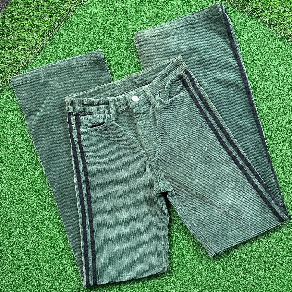Joe's Jeans The Molly High Waist Flare Corduroy Striped Green Pants - 4